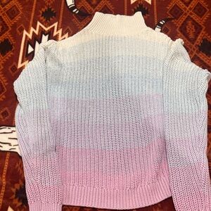 LC Lauren Conrad Ombre Knit Turtleneck Sweater in Pink and Light Blue